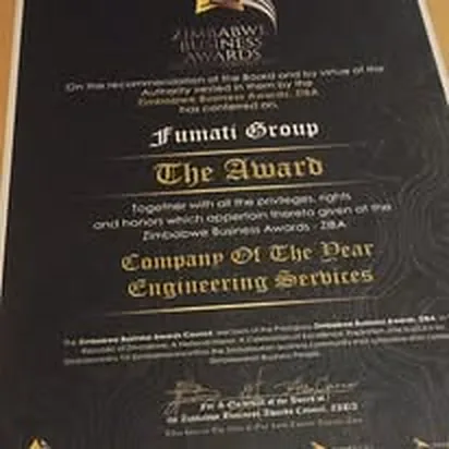 Company of the Year — Engineering Services — Zimbabwe Business Awards