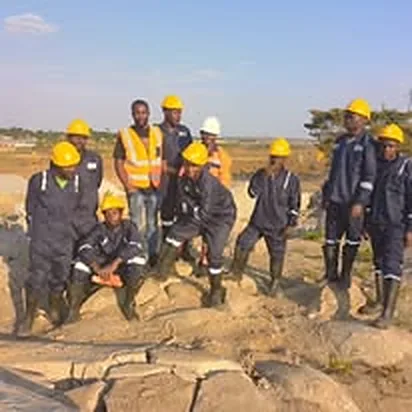 The Fumati Engineers site team in safety gear